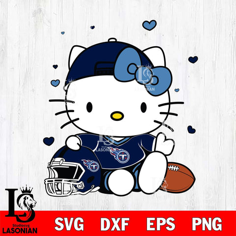 Tennessee Titans Cute Hello Kitty Football Svg Eps Dxf Png File, NFL svg, Digital Download, Instant Download