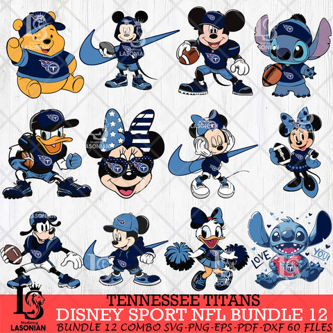 Tennessee Titans Disney NFL Bundle 12 Svg Eps Dxf Png File, Digital Download, Instant Download