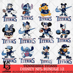 Tennessee Titans Disney NFL Bundle Svg PNG 12 Svg Eps Dxf Png File, Digital Download