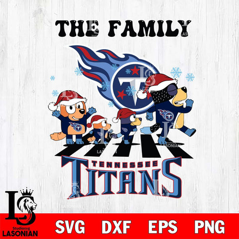 Tennessee Titans Family Bluey Christmas Svg Eps Dxf Png File, Digital Download