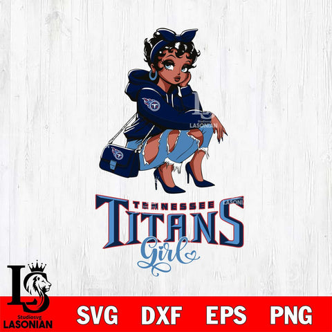 Tennessee Titans Fashion Black Fan Girl Betty Boop Svg Eps Dxf Png File, Digital Download, Instant Download