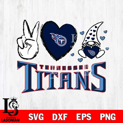 Tennessee Titans Gnomes Peace & Love Svg Eps Dxf Png File, Digital Download, Instant Download