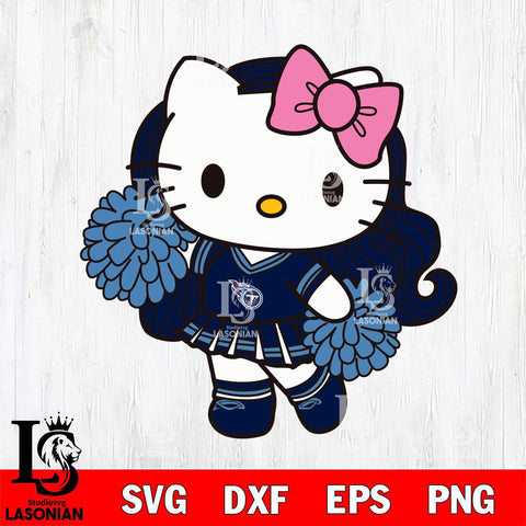 Tennessee Titans Hello Kitty Cheerleader 7 Svg Eps Dxf Png File, Digital Download, Instant Download