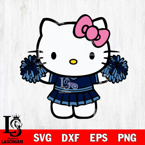 Tennessee Titans Hello Kitty Cheerleader 9 Svg Eps Dxf Png File, Digital Download, Instant Download