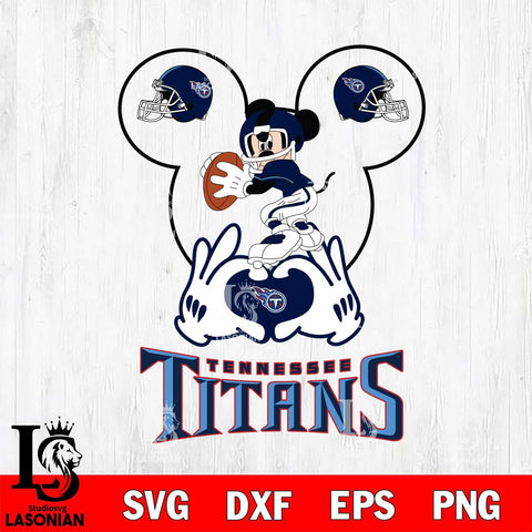 Tennessee Titans Mickey Heart Rugby Svg Eps Dxf Png File, Digital Download ,Instant Download, Cricut File