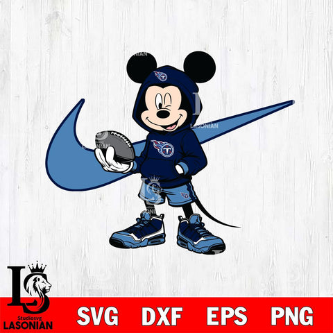 Tennessee Titans Mickey Wearing Hoodie Sport Svg Eps Dxf Png File, Digital Download, Instant Download