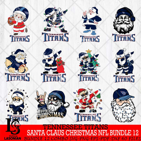 Tennessee Titans Satan Claus Christmas NFL Bundle 12 Svg Eps Dxf Png File,NFL Svg Files,Digital Download,Sublimation,Instant Download