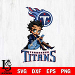 Tennessee Titans Style Black Fan Girl Betty Boop Svg Eps Dxf Png File, Digital Download, Instant Download