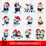 Tennessee Titans  Bluey Christmas NFL Bundle 12 SVG Svg Eps Dxf Png File, Digital Download, Instant Download