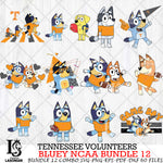 Tennessee Volunteers Bluey NCAA Bundle 12 Svg Eps Dxf Png File, Digital Download, Instant Download