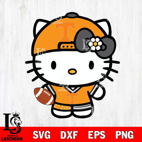 Tennessee Volunteers Cute Hello Kitty Football 10 Svg Eps Dxf Png File, NCAA svg, Digital Download, Instant Download