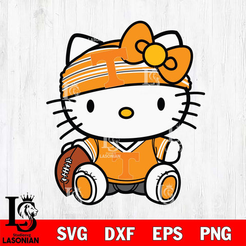 Tennessee Volunteers Cute Hello Kitty Football 12 Svg Eps Dxf Png File, NCAA svg, Digital Download, Instant Download