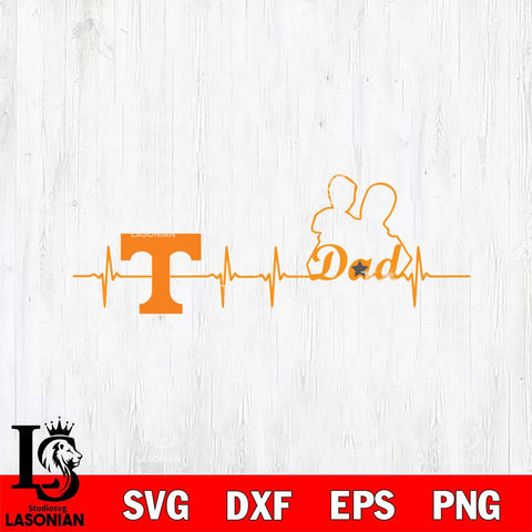 Tennessee Volunteers Father Heart Beat Svg Eps Dxf Png File, Digital Download, Instant Download