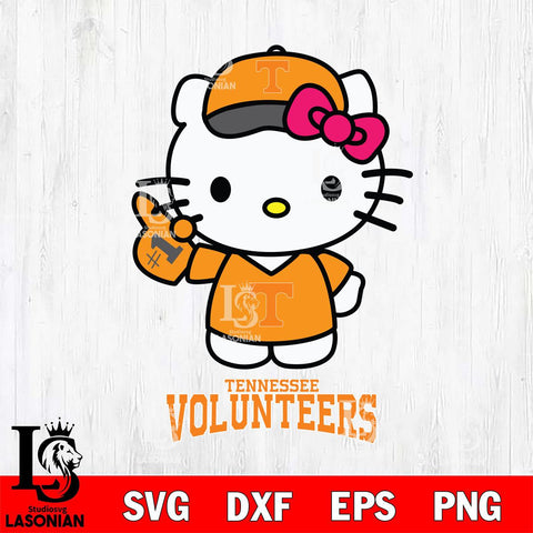 Tennessee Volunteers Hello Kitty Best Fan Svg Eps Dxf Png File, Digital Download, Instant Download