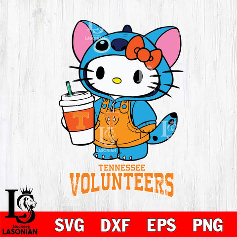 Tennessee Volunteers Hello Kitty Stitch Svg Eps Dxf Png File, NCAA svg, Digital Download, Instant Download