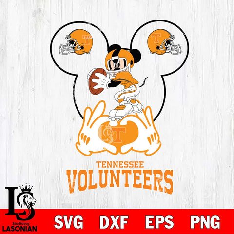 Tennessee Volunteers Mickey Heart Rugby Svg Eps Dxf Png File, Digital Download ,Instant Download, Cricut File