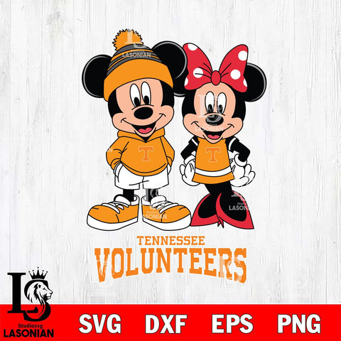 Tennessee Volunteers Mickey Minnie Mouse Cute Football Svg Eps Dxf Png File, NCAA svg , File Cut , Digital Download , Instant Download, Cut Svg Files