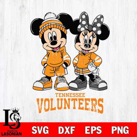 Tennessee Volunteers Mickey Minnie Rugby Hoodie Svg Eps Dxf Png File, NCAA svg , File Cut , Digital Download , Instant Download, Cut Svg Files