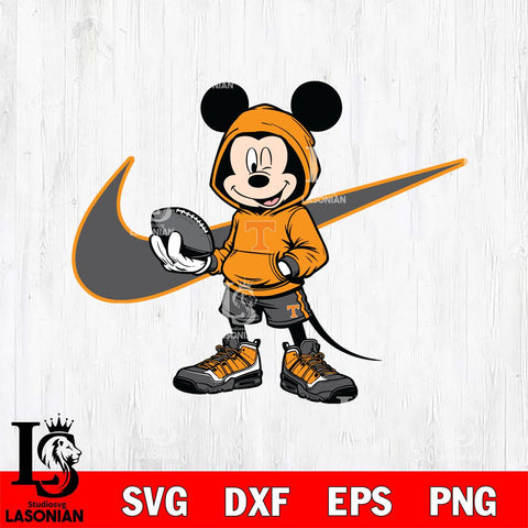 Tennessee Volunteers Mickey Wearing Hoodie Sport Svg Eps Dxf Png File, NCAA svg, Digital Download, Instant Download