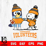 Tennessee Volunteers Snoopy & Bluey Football Svg Eps Dxf Png File,NCAA Svg Files,Chill Guy svg ,Digital Download ,Instant Download, Cricut File