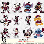 Texas A M Aggies Disney Bundle 12 Svg Eps Dxf Png File, NCAA svg, Digital Download, Instant Download (Copy)