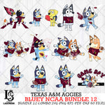 Texas A&M Aggies Bluey NCAA Bundle 12 Svg Eps Dxf Png File, Digital Download, Instant Download