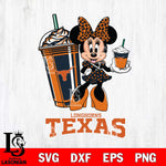 Texas Longhorns Minnie Mouse Fan And Coffee Svg Eps Dxf Png File, Digital Download, Instant Download