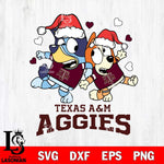 Texas A&M Aggies Bluey Christmas NFL Svg Eps Dxf Png File, Digital Download