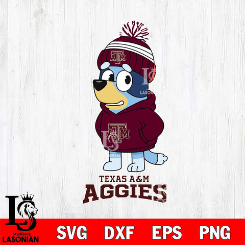 Texas A&M Aggies Bluey Hoodie rugby Svg Eps Dxf Png File, Digital Download ,Instant Download, Cricut File