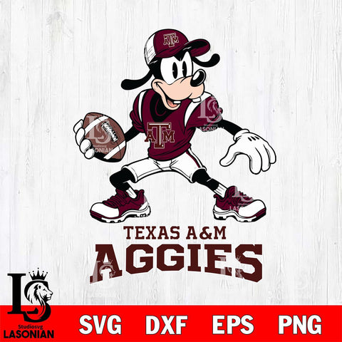 Texas A&M Aggies Goofy Disney, Svg Eps Dxf Png File, Digital Download