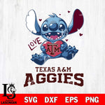 Texas A&M Aggies Love Stitch, Svg Eps Dxf Png File, Digital Download