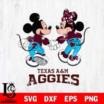 Texas A&M Aggies Mickey Minnie Valentine Rugby Svg Eps Dxf Png File, Digital Download ,Instant Download, Cricut File