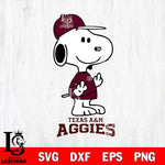 Texas A&M Aggies Snoopy Sport 8 Svg Eps Dxf Png File, Digital Download