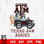 Texas A&M Aggies Bluey friends car Svg Eps Dxf Png File, NCAA svg, Digital Download, Instant Download