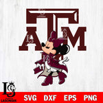 Texas A M Aggies Glamorous Minnie Svg Eps Dxf Png File, NCAA svg, Digital Download, Instant Download