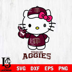 Texas A&M Aggies Hello Kitty Best Fan Svg Eps Dxf Png File, Digital Download, Instant Download