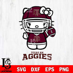 Texas A&M Aggies Hello Kitty NCAA 1 Svg Eps Dxf Png File, Digital Download, Instant Download