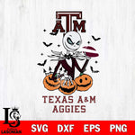 Texas A&M Aggies Jack Skellington 2 halloween Svg Eps Dxf Png File, NCAA bundle svg, Digital Download, Instant Download