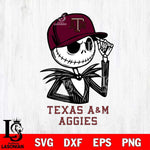 Texas A&M Aggies Jack Skellington 3 Halloween Svg Eps Dxf Png File, NCAA bundle svg, Digital Download, Instant Download