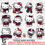 Texas A&M Aggies NCAA Bundle 12 Svg Eps Dxf Png File, NCAA svg, Digital Download, Instant Download