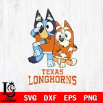 Texas Longhorns Bluey & Bingo Svg Eps Dxf Png File, NCAA svg, Digital Download, Instant Download