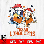 Texas Longhorns Bluey Christmas NFL Svg Eps Dxf Png File, Digital Download