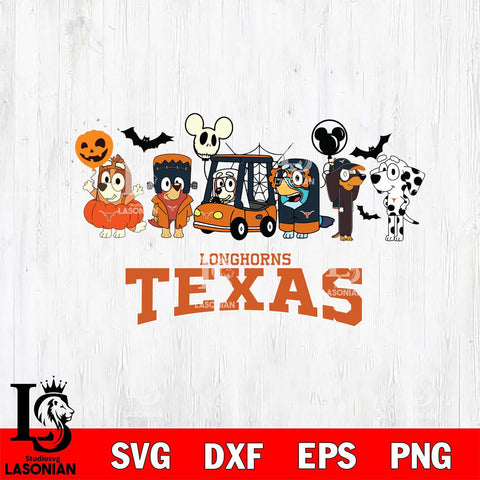 Texas Longhorns Bluey Halloween Svg Eps Dxf Png File, Digital Download, Instant Download