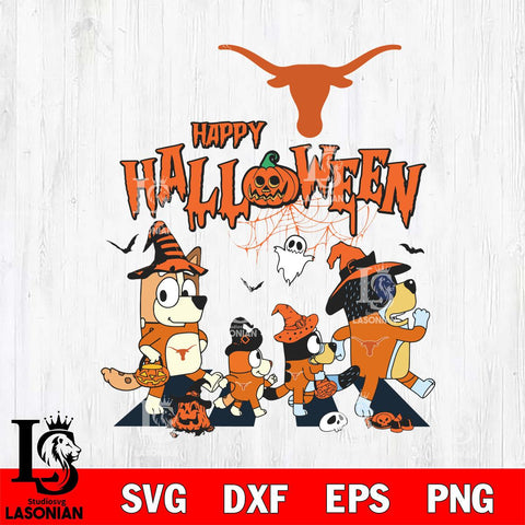 Texas Longhorns Bluey Halloween Family Svg Eps Dxf Png File, Digital Download, Instant Download