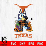 Texas Longhorns Bluey Halloween NCAA 2 Svg Eps Dxf Png File, Digital Download, Instant Download