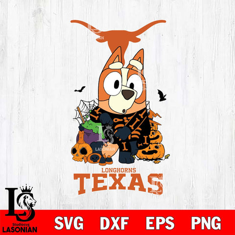 Texas Longhorns Bluey Halloween NCAA Svg Eps Dxf Png File, Digital Download, Instant Download