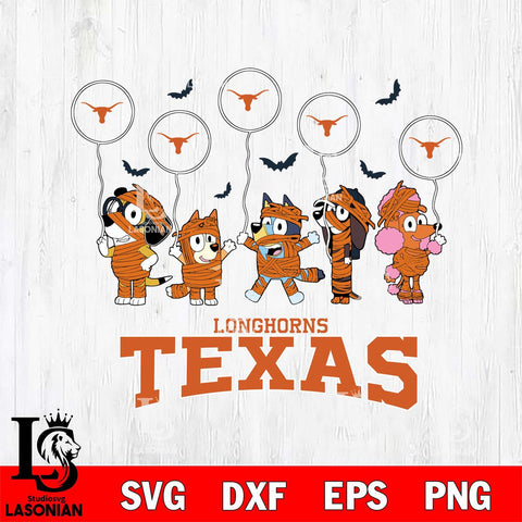 Texas Longhorns Bluey Halloween Spooky Svg Eps Dxf Png File, Digital Download, Instant Download