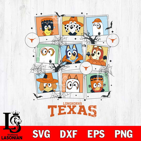 Texas Longhorns Bluey Halloween Sport Svg Eps Dxf Png File, Digital Download, Instant Download