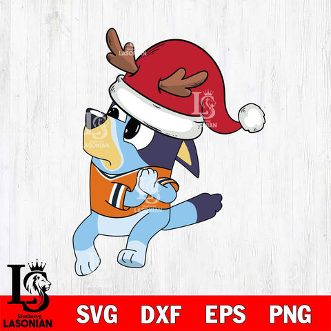 Texas Longhorns Bluey Santa Claus Christmas Svg Eps Dxf Png File, Digital Download, Instant Download