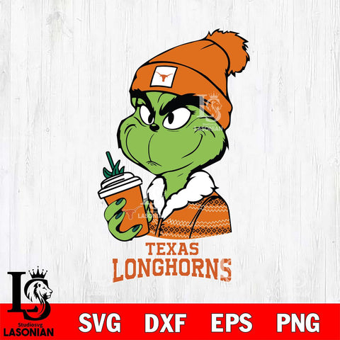 Texas Longhorns Boujee Grinch Christmas Cut Files Cricut, Svg Dxf Eps Png file, Digital download , Silhouette